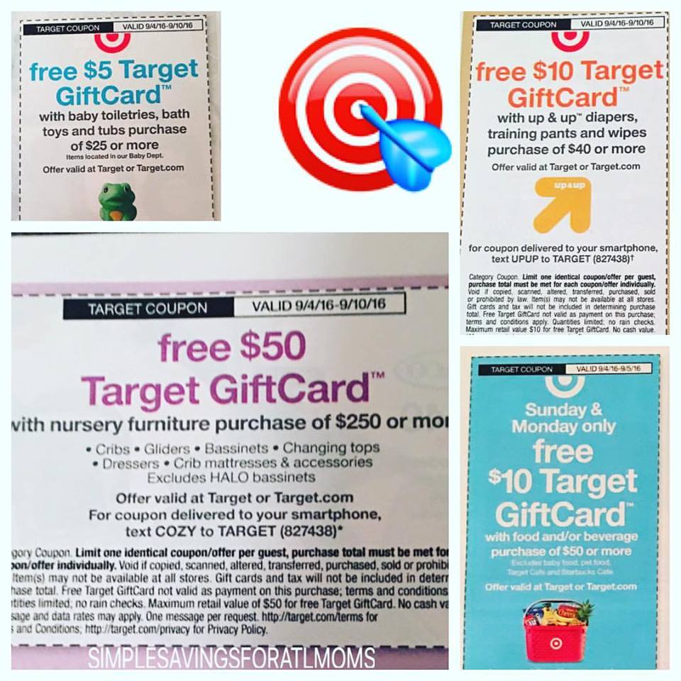 Free 10 Target Gift Card wyb 50 in Food