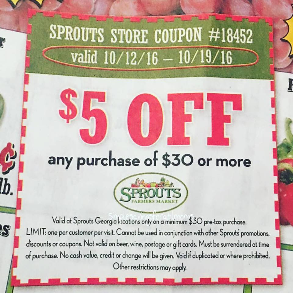 Save 5/30 Sprouts Store Coupon