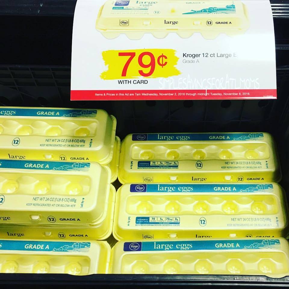 0.79 each Kroger 12 ct Dozen Eggs