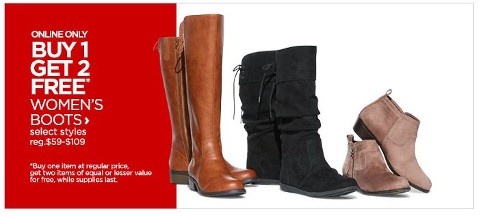 Buy 1 Get 2 Free Boots (JCPenney.com 