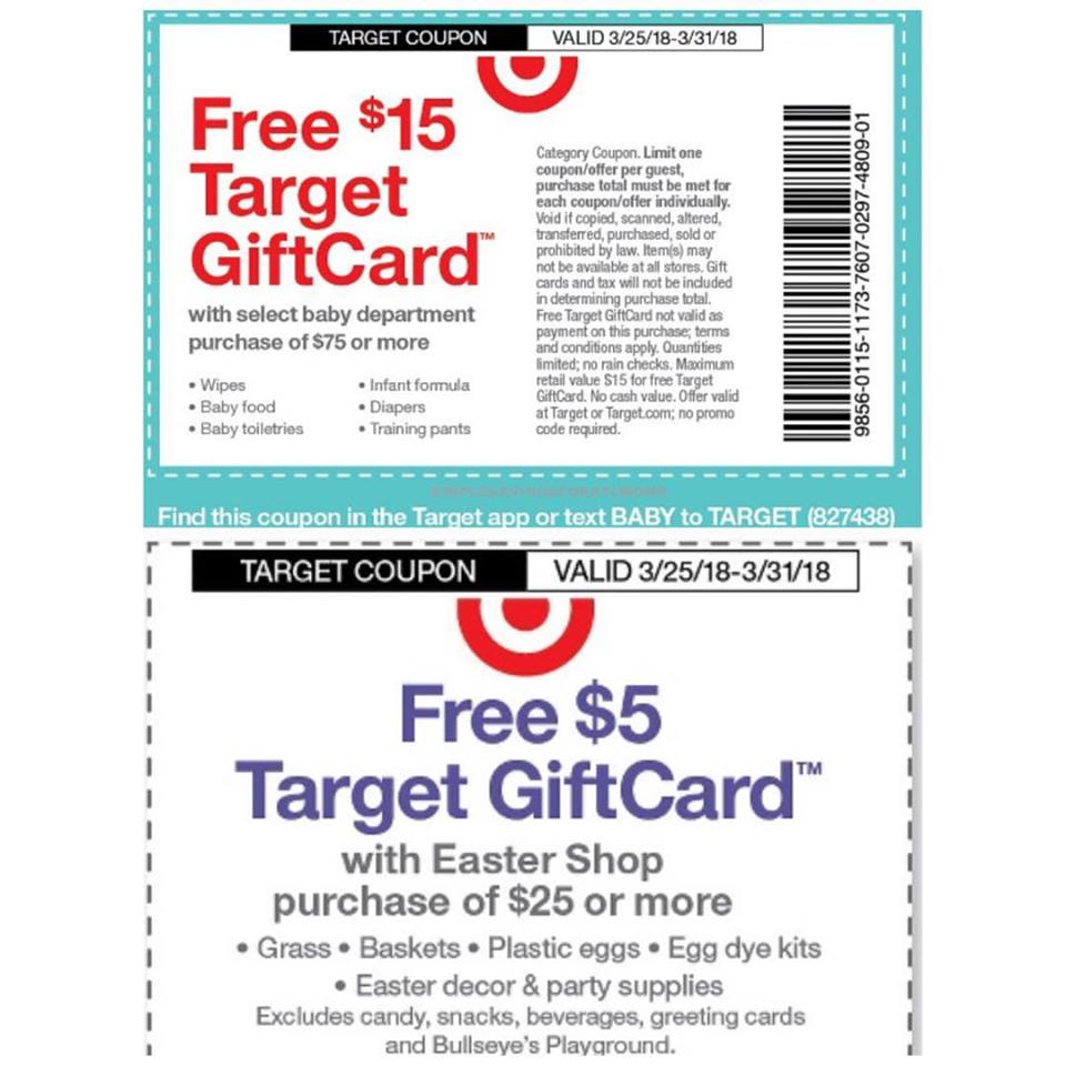 target $25 gift card with $100 baby purchase 2018