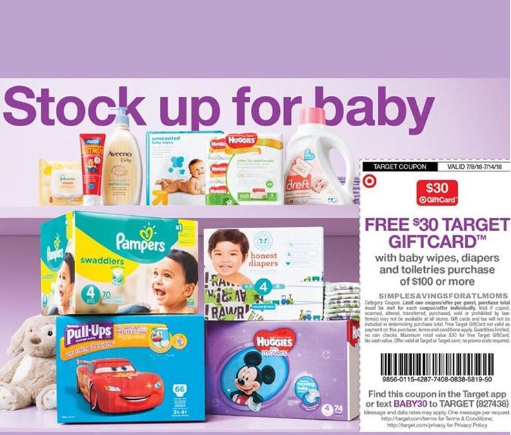 FREE 30 TARGET GIFT CARD WHEN YOU BUY 100 OR MORE IN BABY PRODUCTS