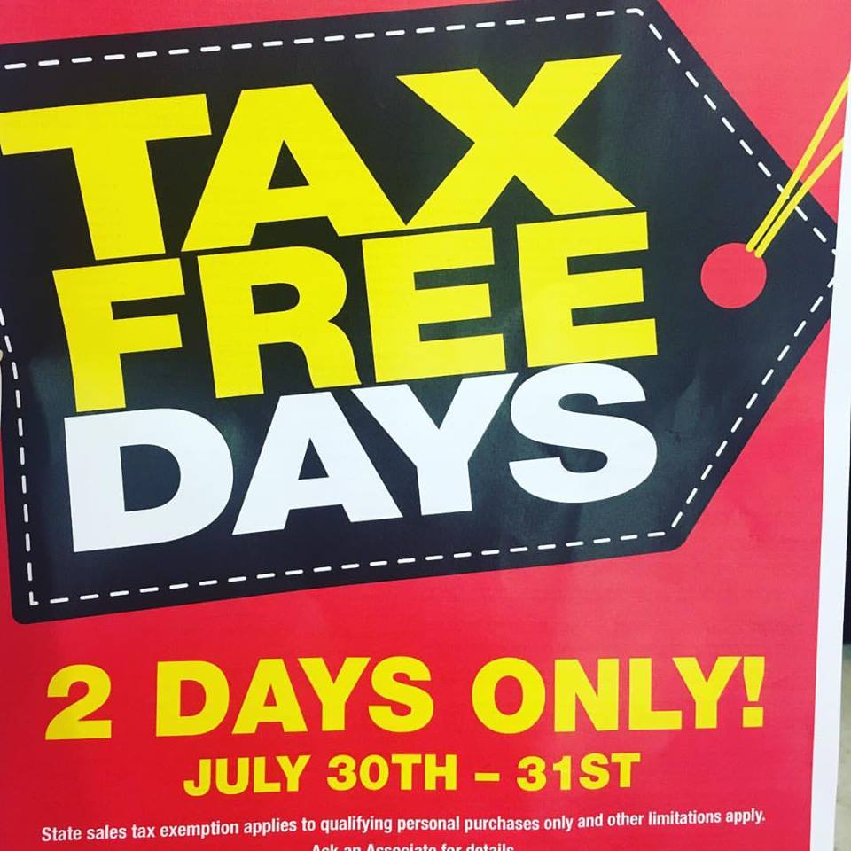 Last day of Tax Free Holiday Shopping